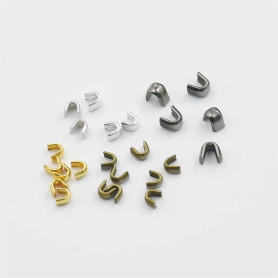250 Pcs Bronze Zipper Stopers Top Stops #3 For Spiral Slider Bottom Rescue Aluminum