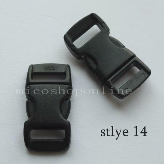 5//10 Pcs 3//8 5//8/" Plastic Buckles Side Release Curved Webbing whistle Belt Clips