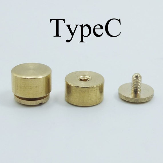 15 20 25 30mm Solid Brass Durable Round Stud Button Screwback spot Leather Craft