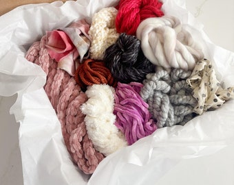 65 YARDS Curated Fiber Box | DIY Yarn Pack for Weaving