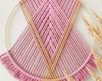 Pink Macrame Boho Wall Hanging | Modern Wall Art