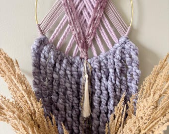 Purple Lavender Macrame Wall Hanging: Nursery Decor