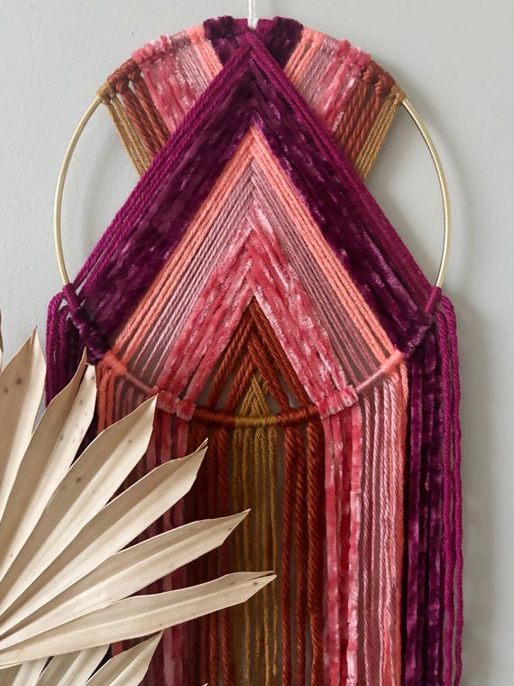 Magenta Berry Boho Decor Wall Hanging