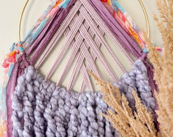 Purple Vintage Boho Wall Hanging: One of a kind