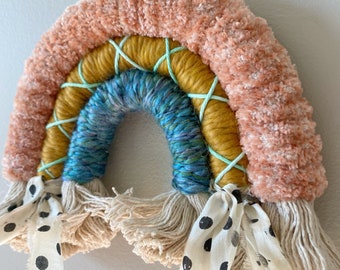 Handmade Macrame Rainbow Wall Hanging: Boho Nursery Decor