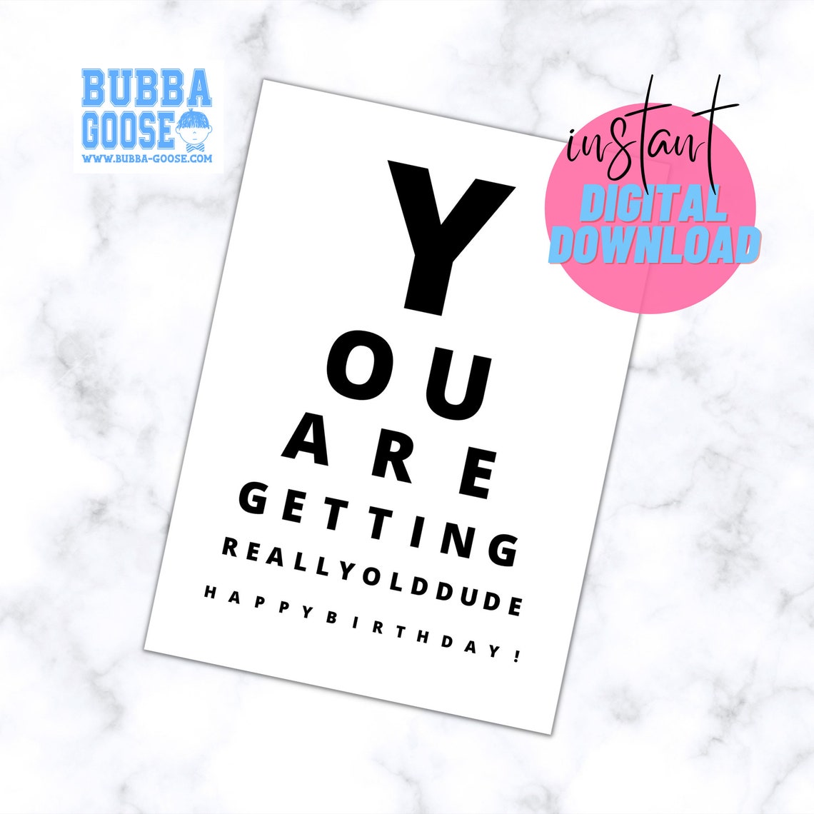 PRINTABLE Eye Chart Birthday Card, Funny Birthday Card for Adult ... PRINTABLE Eye Chart Birthday Card, Funny Birthday Card for Adult ...