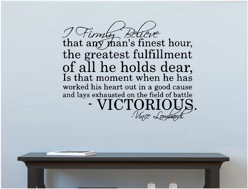 Vince Lombardi Victorious Vinyl Wall Decal