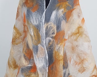 Gold organza silk shawl