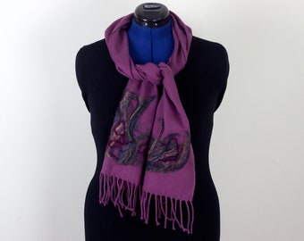 Puce applique scarf