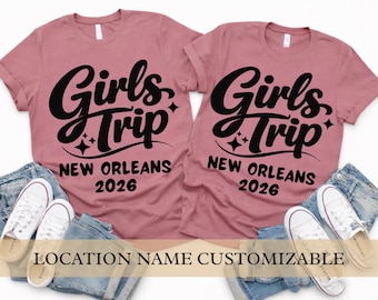 Custom Girls Trip T-Shirt: Location & Year, Matching Vacation Tee
