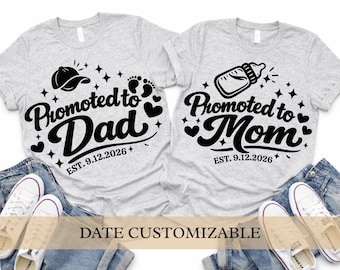 Promoted to Mom/Dad Shirt: Pregnancy Announcement, Baby Reveal