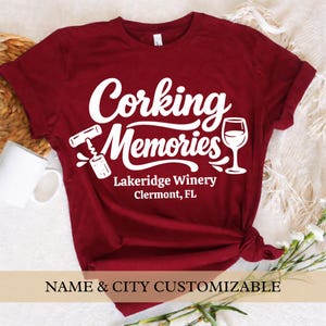 Camiseta personalizada para viaje a bodega: Camiseta de cata de vinos Corking Memories