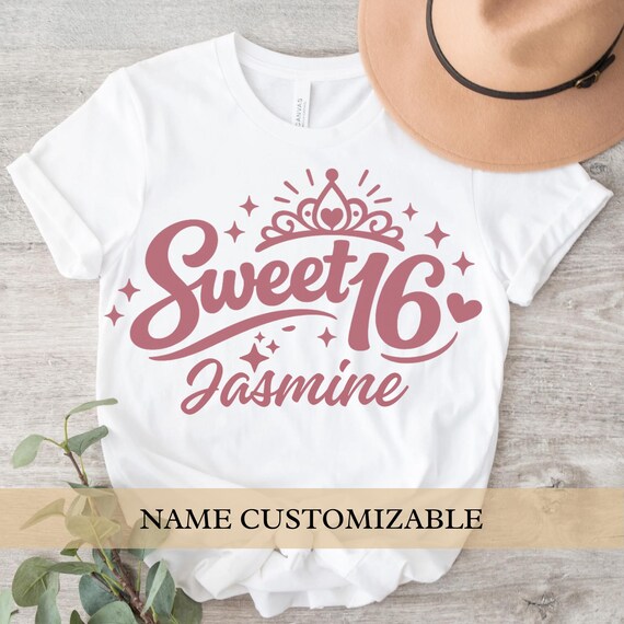 Personalized Sweet 16 Shirt: Custom Name Birthday Princess Tee
