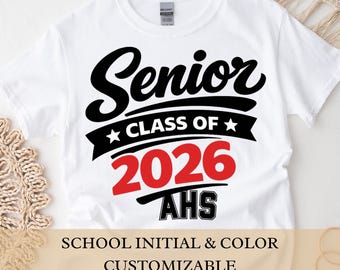 T-shirt de la promotion 2026 : t-shirt personnalisable pour l'obtention du diplôme d'études secondaires