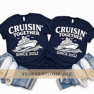 Camiseta para parejas para crucero / Camiseta personalizable para vacaciones de aniversario o año