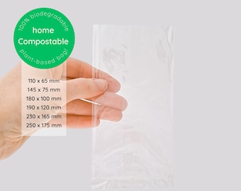 Cellophane Bags - Biodegradable Cello - Clear Lolly Bags - Eco Friendly Cellulose Flat Bags - Compostable Bags