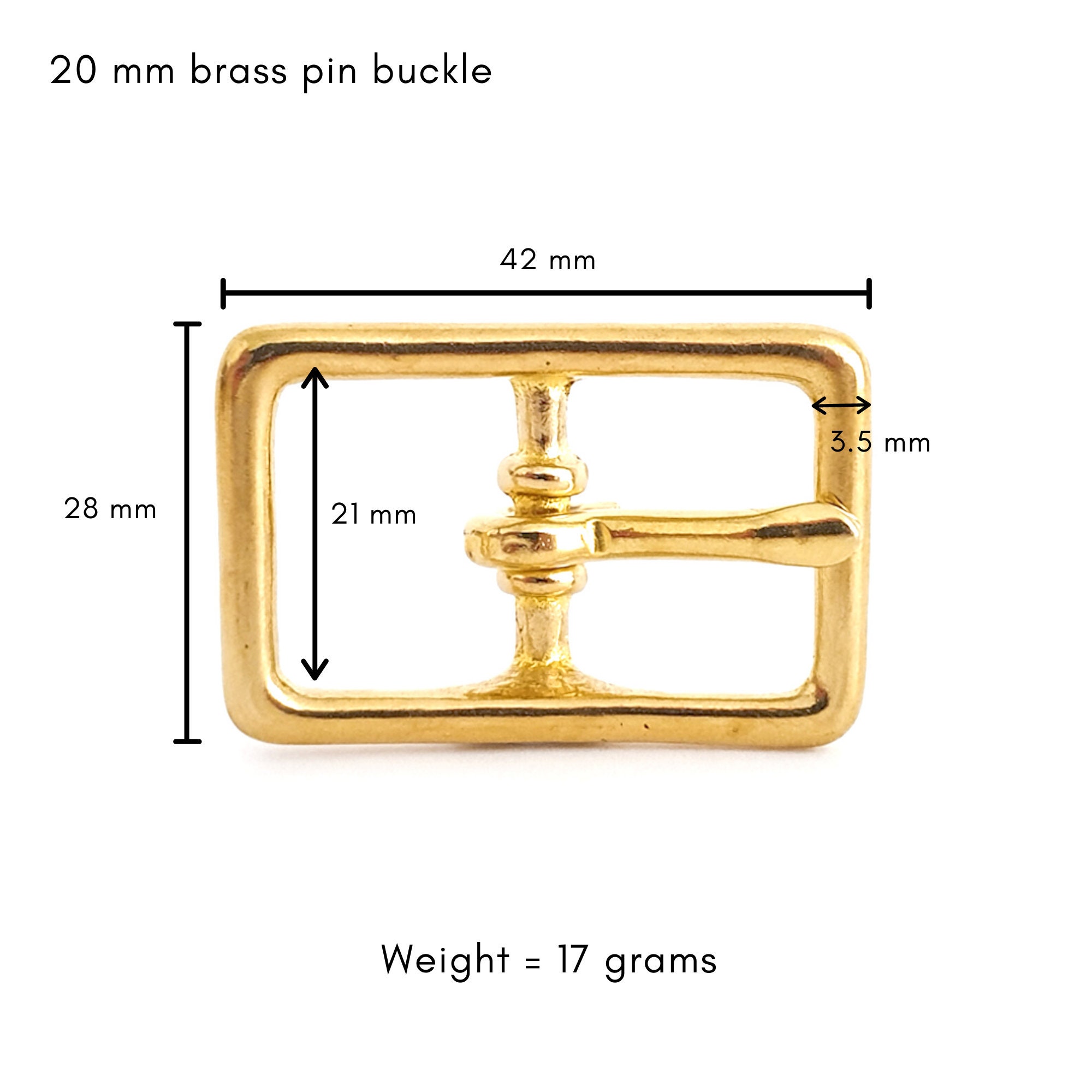 Pin Buckle Solid Brass 20mm 3/4 25mm 1 Etsy