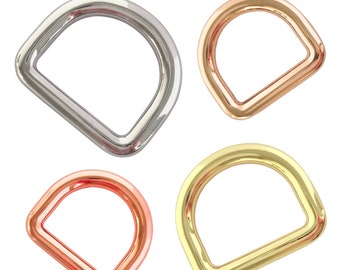 Seamless D Rings | 20mm, 25mm | Gold, Silver, Rose Gold