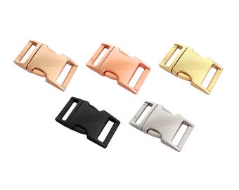 10-20 boucles de collier de chien à dégagement rapide latéralement en métal fermoirs clips 15 mm 20 mm 25 mm argent or rose noir