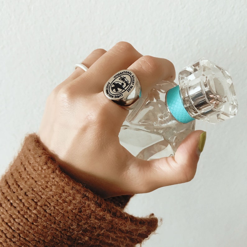 unisex Super Rare Stussy surfman icon signet ring