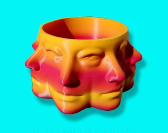 3D Printed Polyface Planter Multi Face Flower Pot