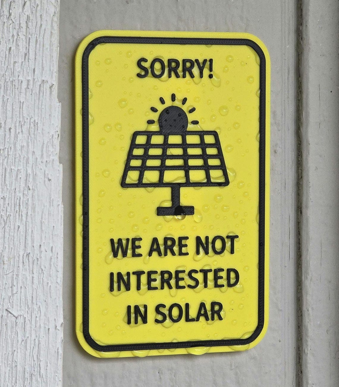 Not Intrested Sign Not Interested in Solar Panels - Customized No Soliciting Door Sign - Etsy