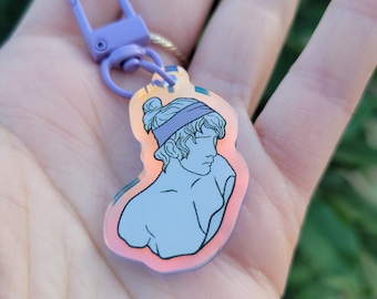 The Poet Sappho Keychain | Acrylic Keychain Subtle | LGBTQ+ Pride | Double-Sided