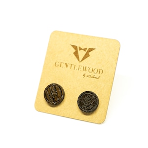 Wooden stud earrings, earrings, wooden earrings, wooden stud earrings, gift for her, real wood, leaf, fern, branch