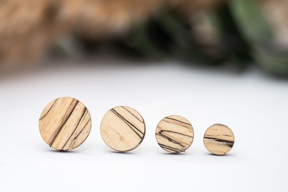 Ohrring aus Holz ,Ohrringe, Ohrringe Holz, Ohrstecker Holz, Geschenk für Sie, Echtholz, Ohrstecker rund