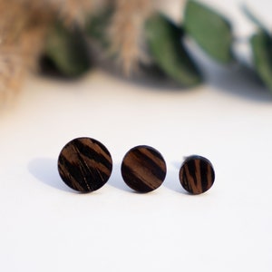 Wooden earrings, earrings, wooden earrings, wooden stud earrings, gift for her, real wood, round stud earrings