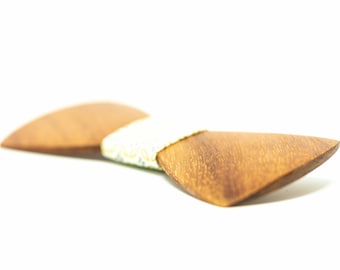| de mosca de madera Tipo de madera: Granadillo | | de regalo de padrino Pajarita floral para novios, pajarita de madera