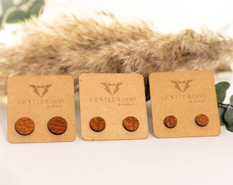 Wooden earrings made of pearl wood, earrings wood, stud earrings wood, gift for her, real wood, stud earrings blank, pearl wood