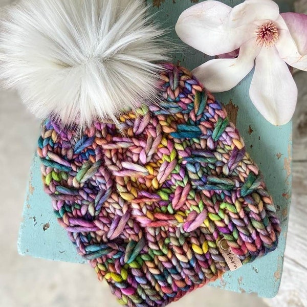 Painted Lady Beanie Knit Pattern