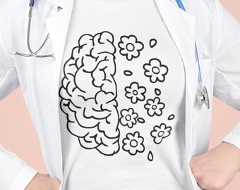 daisy floral brain cut file, digital download, neuro brain, nurse, doctor, hospital