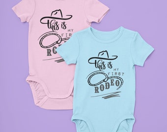 first rodeo png cut file cricut child baby onesie cowboy attire