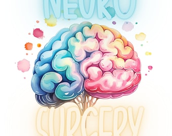 Neuro Surgery Brain Art, PNG Digital Transfer File (Digital download)