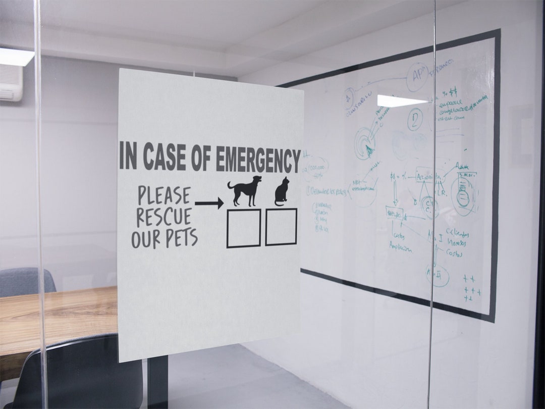 Attention! In Case Of Emergency Please Rescue Our Cats!" Sticker For
