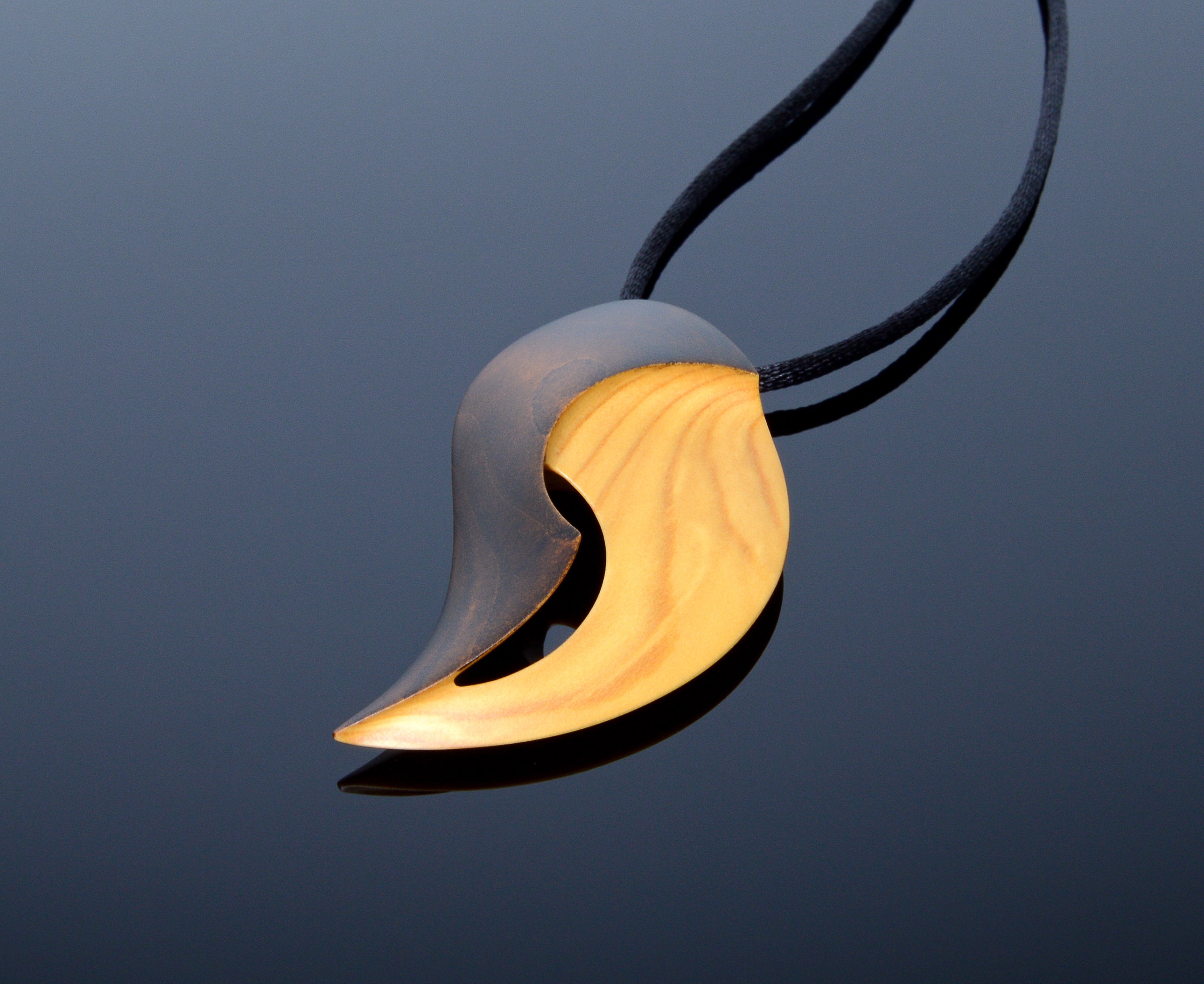 Contemporary Necklace Abstract Pendant Jewelry Extravagant Wooden ...