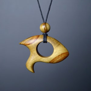 Women&#39;s wood necklace Fish Pendant jewelry Modernist wood necklace Designer jewelry Contemporary necklace for women and men