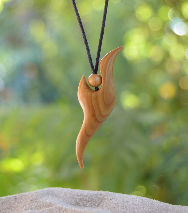 Mens Wood Necklace Minimalistic Jewelry Wood Pendant Necklace Etsy