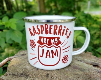Raspberry Coffee Mug, Raspberry Campfire Mug, Raspberries Are My Jam, Gift for Coffee Lovers, Summer Coffee Mug, Fruit Mug, Raspberry Lover