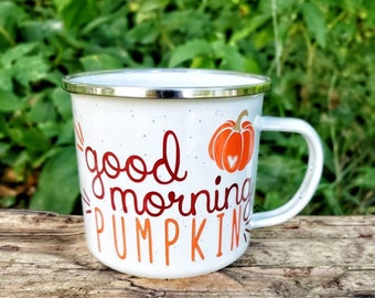 Good Morning Pumpkin Campfire Mug: Fall Coffee Cup
