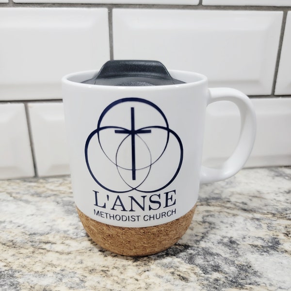 L'Anse Methodist Church Coffee Mug, Custom Coffee Mug, Cork Bottom Mug