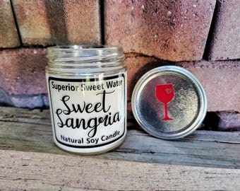 Handpoured Sangria Soy Candle: Fruity Boozy Scent
