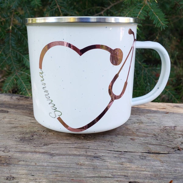 Personalized Nurse Coffee Mug: Stethoscope Healthcare Provider Cup