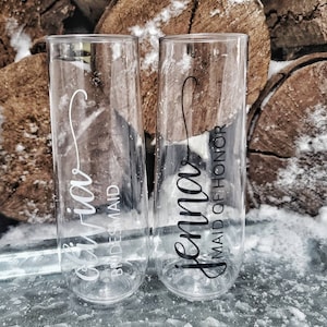 Personalized Champagne Flutes: Bridesmaid Proposal Gifts