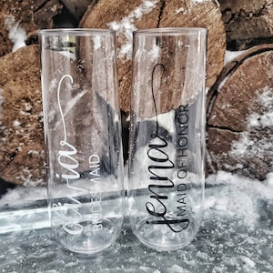 Personalized Stemless Champagne Flutes Glass Name Decal | Bridal Party  Gift, Bridesmaid Proposal, Wedding Party Gift *Glasses NOT included*