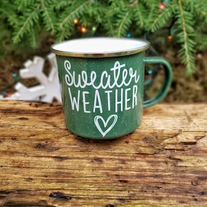Sweater Weather Mug, Fall Coffee Mug, Fall Campfire Mug, Winter Coffee Mug, Hot Cocoa Mug, Campfire Coffee Mug, Autumn Coffee Mug