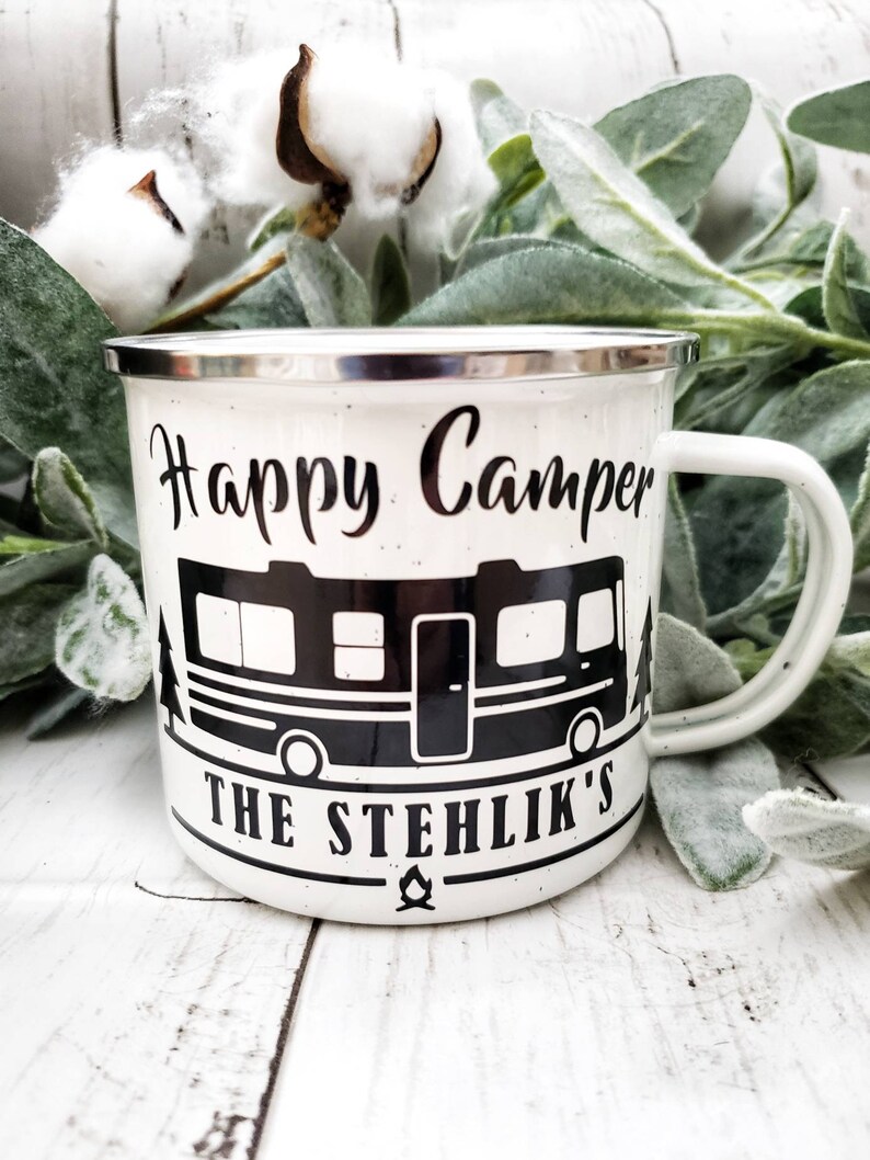 Happy Camper Mug RV Camp Mug Campfire Mug Camping Coffee Etsy