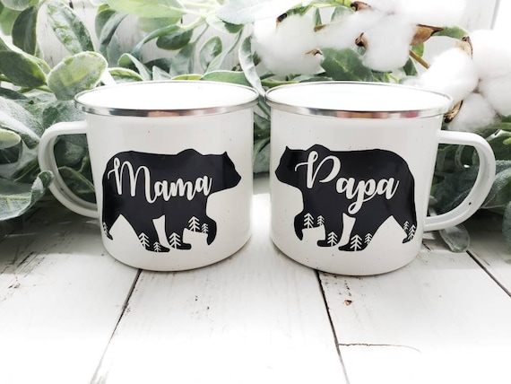 Mama Bear Mug, Papa Bear Mug, Mama and Papa Bear Custom Mug. New Parent,  Baby Shower Gift, Present for Expecting Parents. 